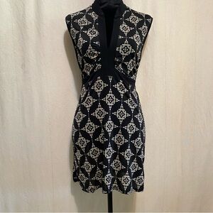 Cheongsam Inspired Sleeveless Top with Geometric Design